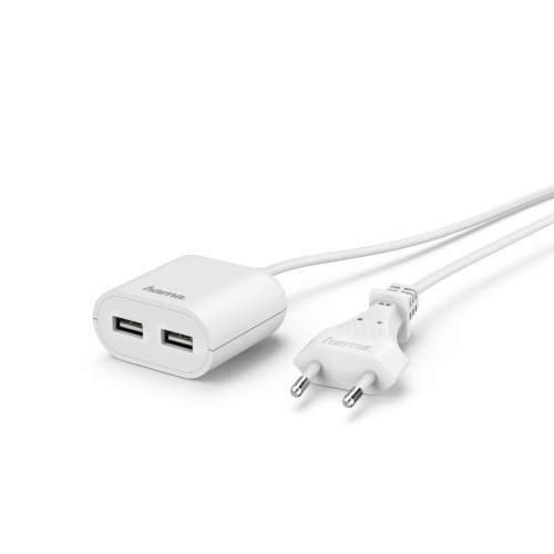 Hama dvojitá síťová nabíječka USB s kabelem, 2,4 A, 1,9 m; 133750