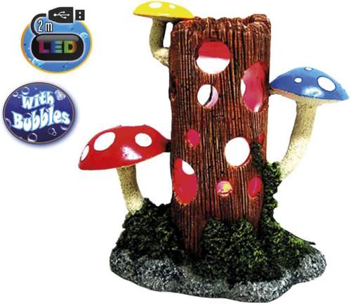 Nobby kmen s houbami s LED 23,8 x 11,7 x 23,3 cm