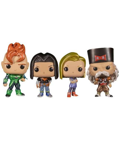 Funko POP Animation: Dragon Ball Z - Android 16, Android 17, Android 18 &amp; Dr. Gero