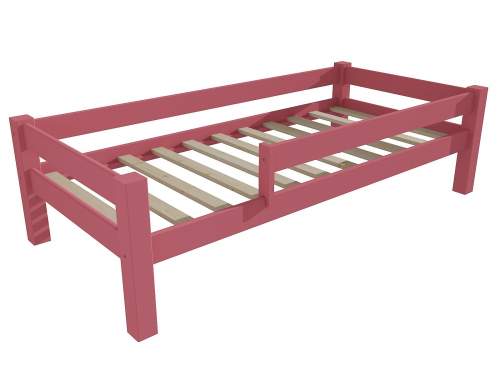 Dětská postel 8X8 01C se zábranou Rozměr: 70 x 160 cm, Barva: barva růžová