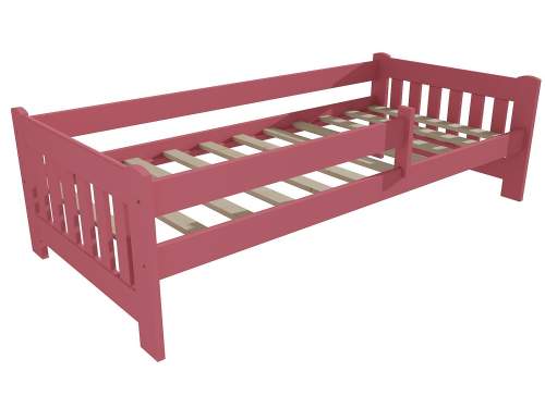 Dětská postel DP 022 se zábranou Rozměr: 90 x 200 cm, Barva: barva růžová