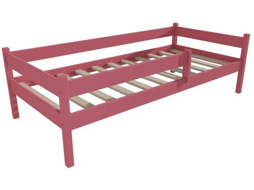 Dětská postel DP 027 se zábranou Rozměr: 90 x 200 cm, Barva: barva růžová
