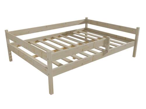 Dětská postel DP 027 XL se zábranou Rozměr: 120 x 200 cm, Barva: surové dřevo
