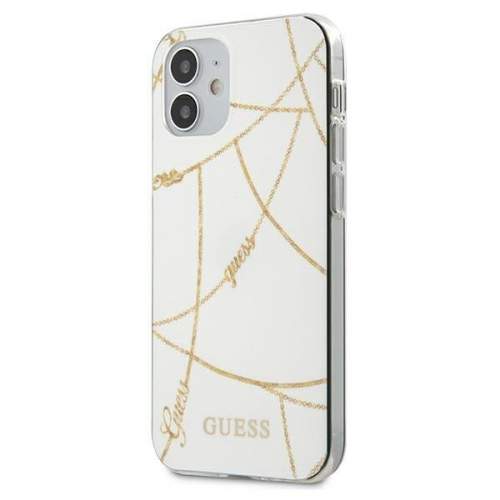Guess iPhone 12 Mini 5.4" white Gold Chain Collection