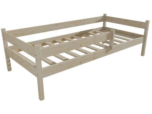 Dětská postel DP 027 se zábranou Rozměr: 90 x 200 cm, Barva: surové dřevo