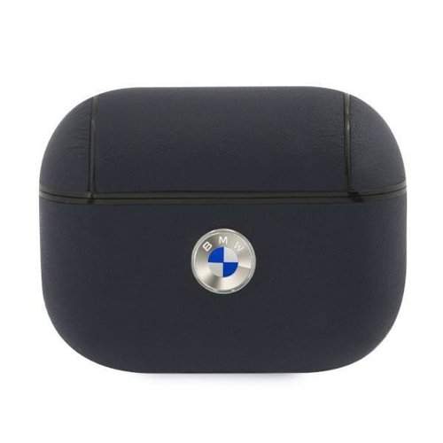 BMW BMAPSSLNA AirPods Pro cover modrá/navy Geniune Leather Silver Logo