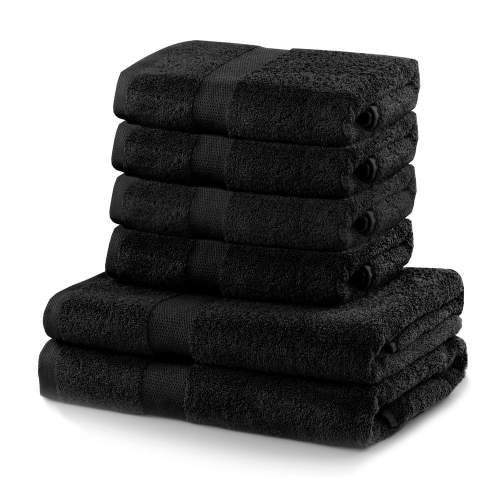 DecoKing Sada ručníků a osušek Marina černá 4 ks 50 x 100 cm, 2 ks 70 x 140 cm