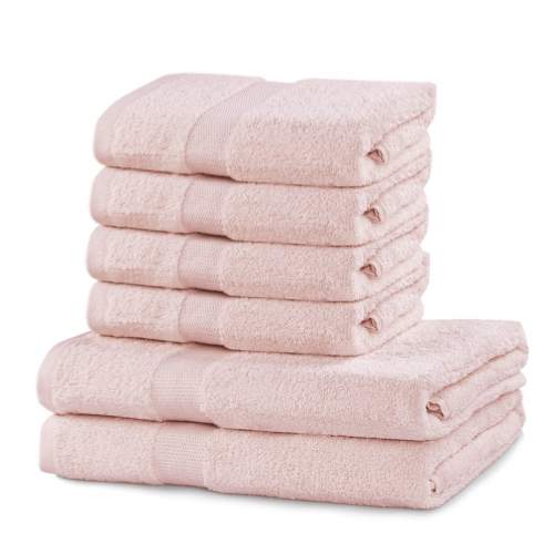 DecoKing Sada ručníků a osušek Marina růžová 4 ks 50 x 100 cm 2 ks 70 x 140 cm