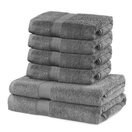 DecoKing Sada ručníků a osušek Marina šedá 4 ks 50 x 100 cm 2 ks 70 x 140 cm