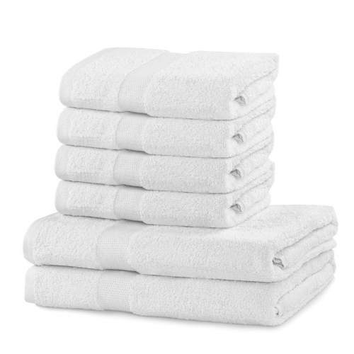 DecoKing Sada ručníků a osušek Marina bílá 4 ks 50 x 100 cm 2 ks 70 x 140 cm