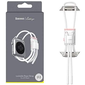 Baseus Let's go Lockable Rope Strap pro AP Watch Series 3/4/5 38mm/40mm White&pink