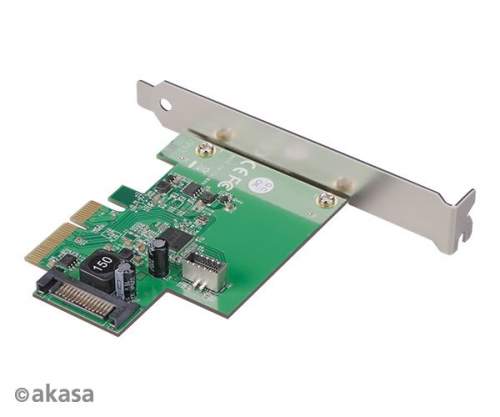 AKASA síťová karta USB 3.2 HOST card, 10Gbps USB 3.2 Gen 2, Interní, 20-pin, PCIe AK-PCCU3-06