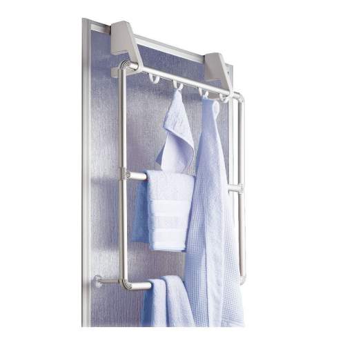 WENKO Věšák na ručníky k zavěšení na dveře a sprchové kouty COMPACT bílý 14,5x78x62,5 cm