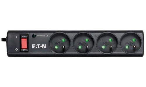 Eaton Protection Strip 4 FR, 4x zásuvka, 10A, vypínač, černá PS4F