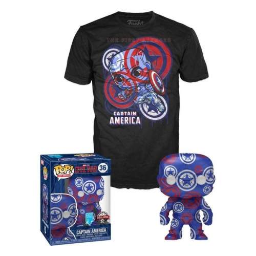 Funko POP & Tee: Marvel Patriotic Age - Captain America