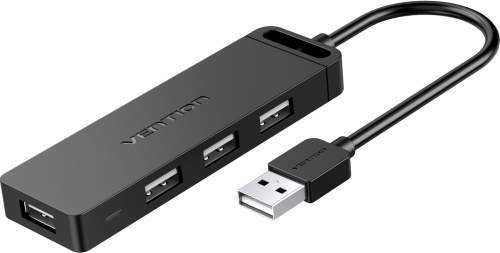 Vention 4-Port USB 2.0 Hub with Power Supply 0.15m Black (CHMBB)