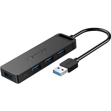 Vention 4-Port USB 3.0 Hub with Power Supply 0.15m Black (CHLBB)