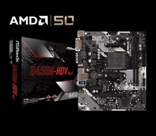 ASRock MB Sc AM4 B450M-HDV R4.0, AMD B450, 2xDDR4, VGA, mATX B450M-HDV R4.0