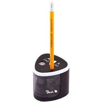 PEACH PO102 - elektrické ořezávátko na tužky, 4xAA, dětský zámek, černé