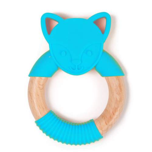 BO JUNGLE B-TEETHER ANIMAL WOOD Blue fox