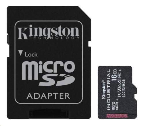 Kingston 16GB microSDHC Industrial C10 A1 pSLC Card + SD Adapter - SDCIT2/16GB