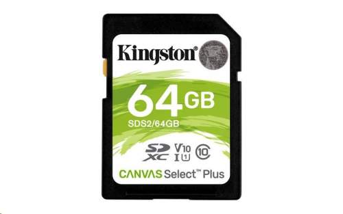 Kingston SDXC Canvas Select Plus 64GB 100MB/s UHS-I SDS2/64GB