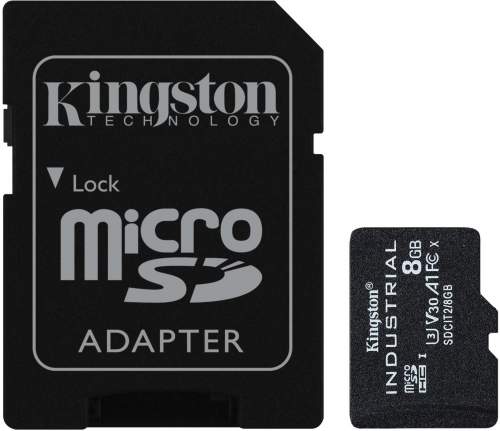 Kingston 8GB microSDHC Industrial C10 A1 pSLC Card + SD Adapter SDCIT2/8GB