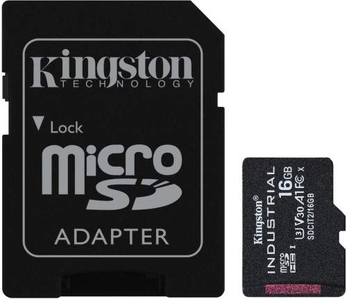 Kingston 16GB microSDHC Industrial C10 A1 pSLC Card + SD Adapter SDCIT2/16GB