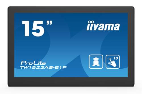 IIYAMA 15" iiyama TW1523AS-B1P: IPS, FullHD, capacitive, 10P, 450cd/m2, mini HDMI, WiFi, Android 8.1 TW1523AS-B1P