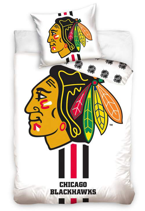 TipTrade CHICAGO BLACKHAWKS WHITE, 140x200cm + 70x90cm