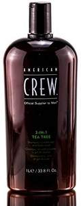 American Crew 3-In-1 Tea Tree MAXI šampon, kondicionér a sprchový gel 1000 ml