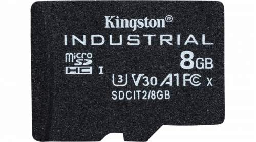 Kingston 8GB microSDHC Industrial C10 A1 pSLC Card Single Pack SDCIT2/8GBSP
