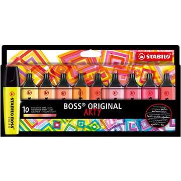 STABILO BOSS ORIGINAL Zvýrazňovač ARTY line - sada 10 barev, teplé odstíny