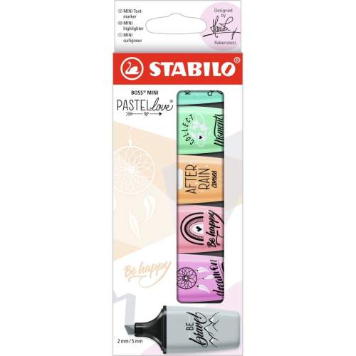 STABILO BOSS MINI Pastellove  zvýrazňovače 2.0 - balení 6 ks (4006381577007)