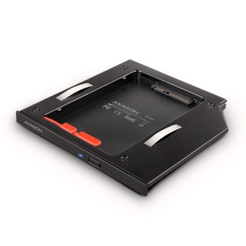 AXAGON RSS-CD09 rámeček pro 2.5" SSD/HDD do DVD slotu, 9.5 mm, LED, hliník RSS-CD09