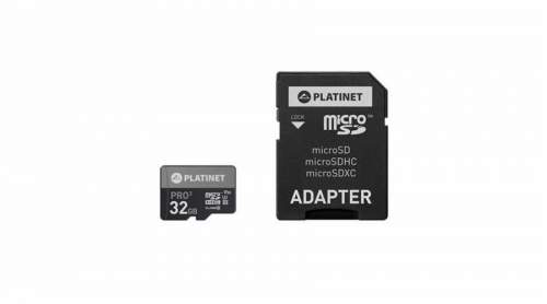 Platinet microSDHC SECURE DIGITAL + ADAPTER SD 32GB class10 UIII 90MB/s [44003] (PMMSD32UIII)