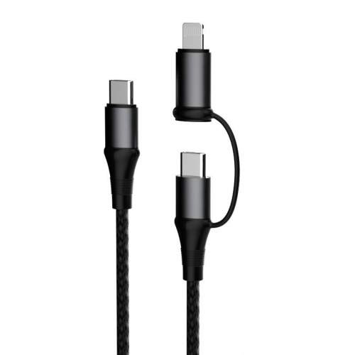Dudao L20 kabel USB-C / USB-C PD 60W + Lightning 18W QC 3.0 1m, šedý (L20 gray)