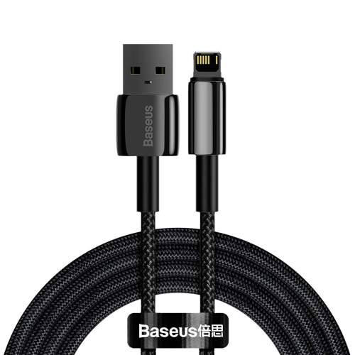 Baseus Tungsten kabel USB / Lightning 2.4A 2m, černý (CALWJ-A01)