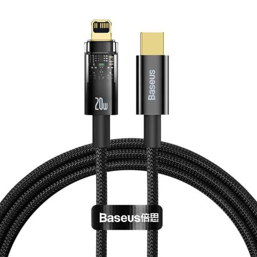 Baseus Explorer, kabel USB-C na Lightning, 20 W, 1 m (černý)