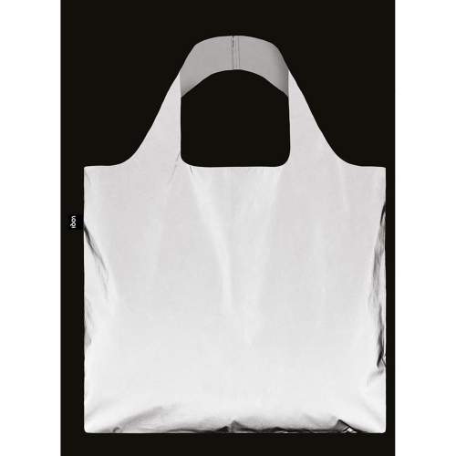 LOQI REFLECTIVE Silver Skládací nákupní taška