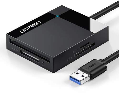 Ugreen CR125 čtečka karet USB 3.0 SD / micro SD / CF / MS, černá (30333)
