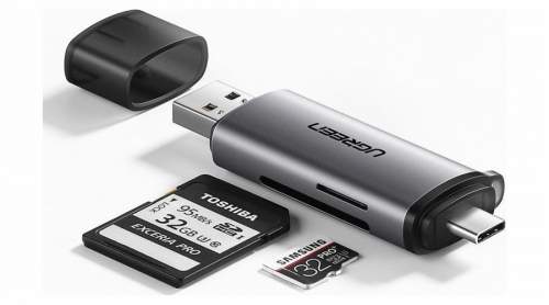Ugreen USB Type C / USB 3.0 SD / micro SD card reader gray (50706)