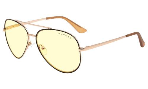 GUNNAR herní brýle MAVERICK / obroučky v barvě BLACK/GOLD / jantarová skla - MAV-10901