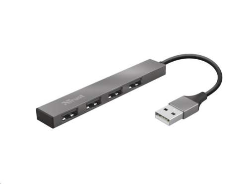 TRUST rozbočovač HALYX, Aluminium 4-Port Mini USB Hub, 10cm 23786