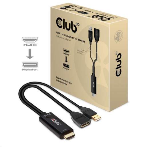 Club3D adaptér aktivní HDMI na DisplayPort 4K60Hz M/F