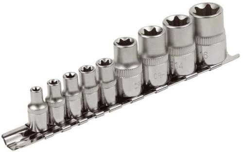 EXTOL PREMIUM hlavice nástrčné vnitřní TORX , sada 9ks, 1/4",1/2", CrV