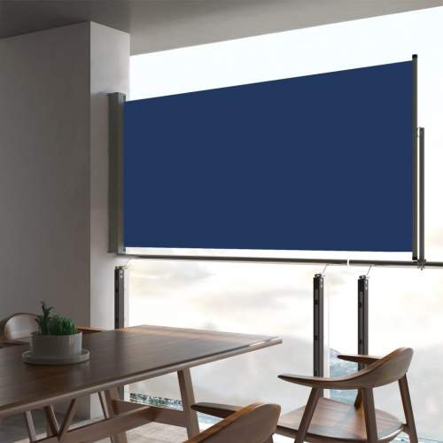 VIDA Zatahovací boční markýza / zástěna na terasu 80 x 300 cm modrá