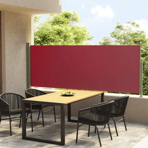 VIDA Zatahovací boční markýza/zástěna na terasu 117 x 300 cm červená