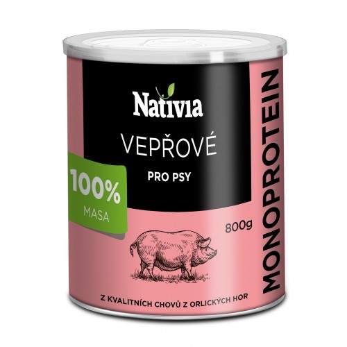 Nativia konz. vepřová svalovina 800g