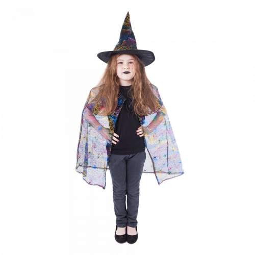 RAPPA Dětský plášť čarodějnice s kloboukem/Halloween